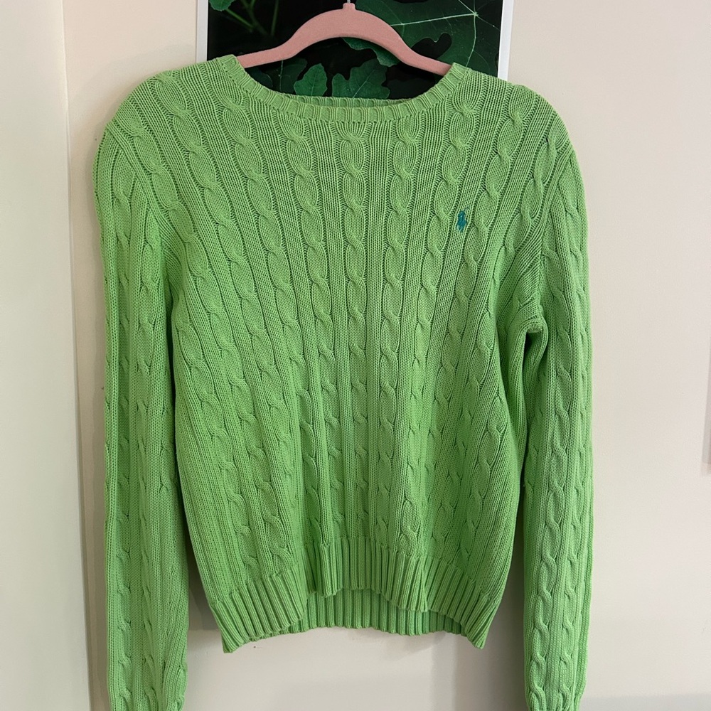 Polo Ralph Lauren Green Cable Knit Sweater